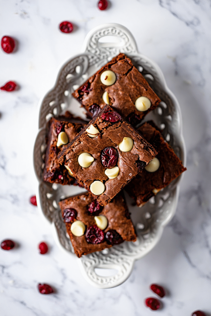 White Chocolate Cranberry Brownies