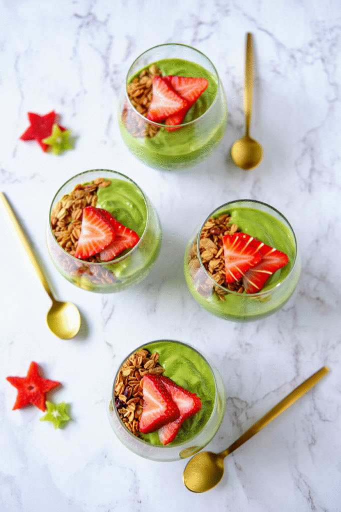 Yogurt Parfait Christmas Trees