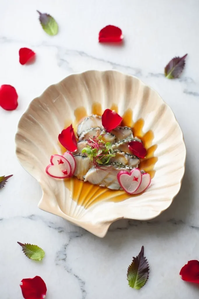 Abalone Sashimi with Ponzu and Microgreens