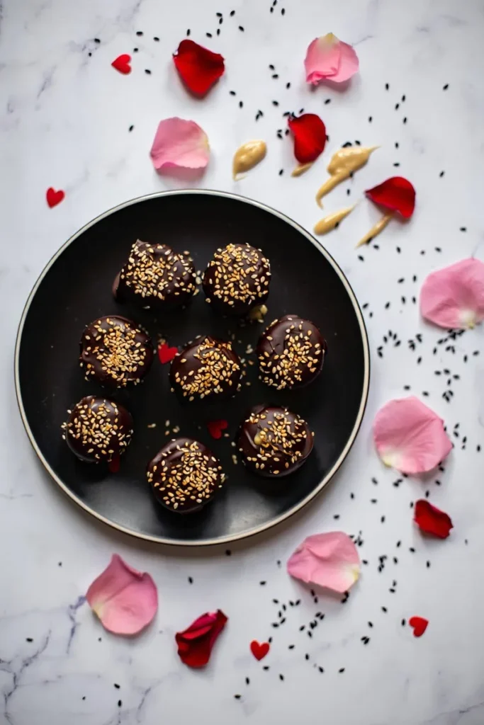 Black Sesame Tahini Dark Chocolate Bites