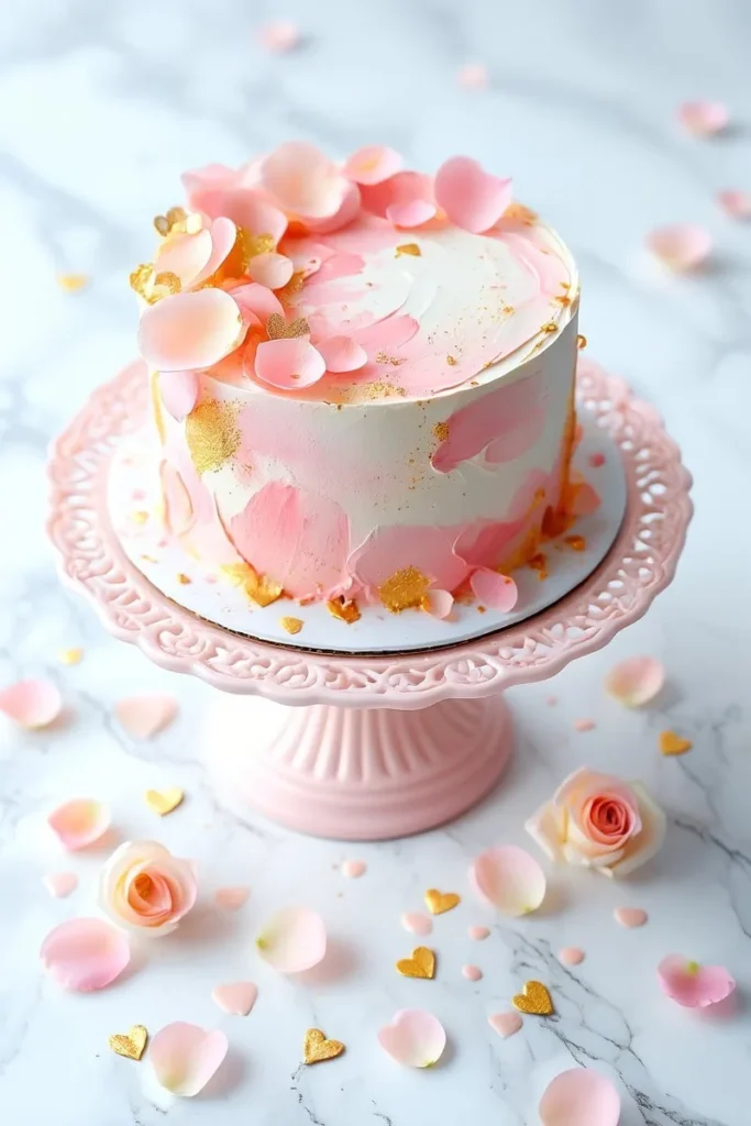 Blush Pink Watercolor Buttercream Cake