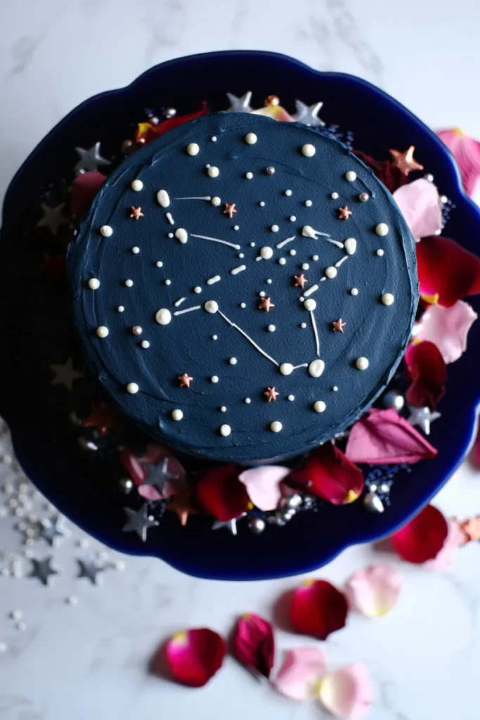 20 Valentine's Day Cake Decorating Ideas That'll Turn Your Bake into Art 16 Celestial Constellation Star Map Piping