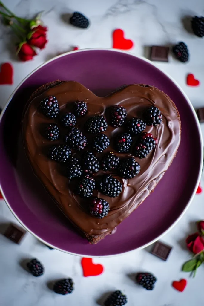 20 Romantic Valentine's Day Cakes That'll Make Hearts Skip a Beat 16 Chocolate Blackberry Heart Truffle Cake