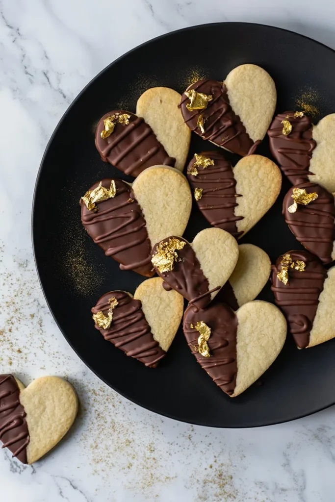 Chocolate Dipped Heart Cookies