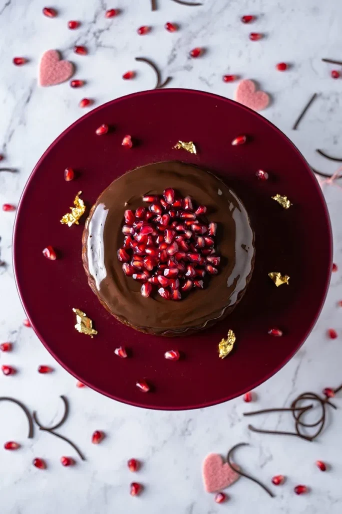 20 Romantic Valentine's Day Cakes That'll Make Hearts Skip a Beat 6 Chocolate and Pomegranate Torte