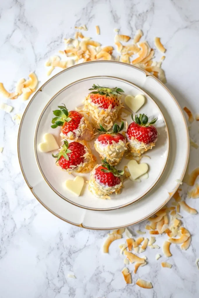 20 Chocolate Covered Strawberries That'll Make Your Valentine's Day Extra Sweet 4 Coconut Shredded Rolled Strawberries