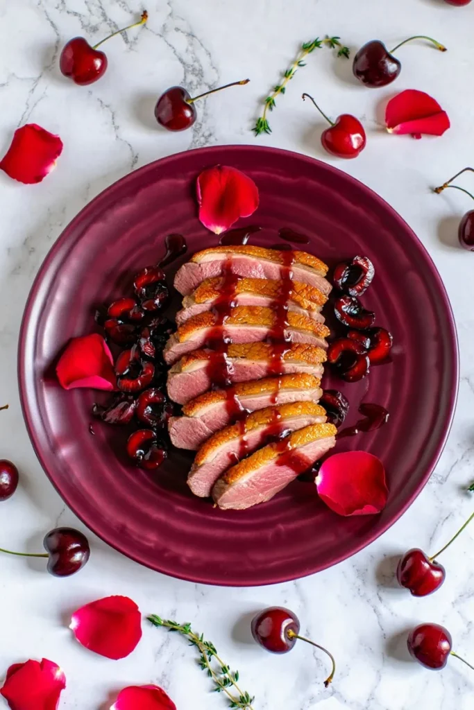 20 Romantic Valentine's Day Dinner Ideas That'll Set the Mood Perfectly 12 Duck Breast with Cherry Reduction