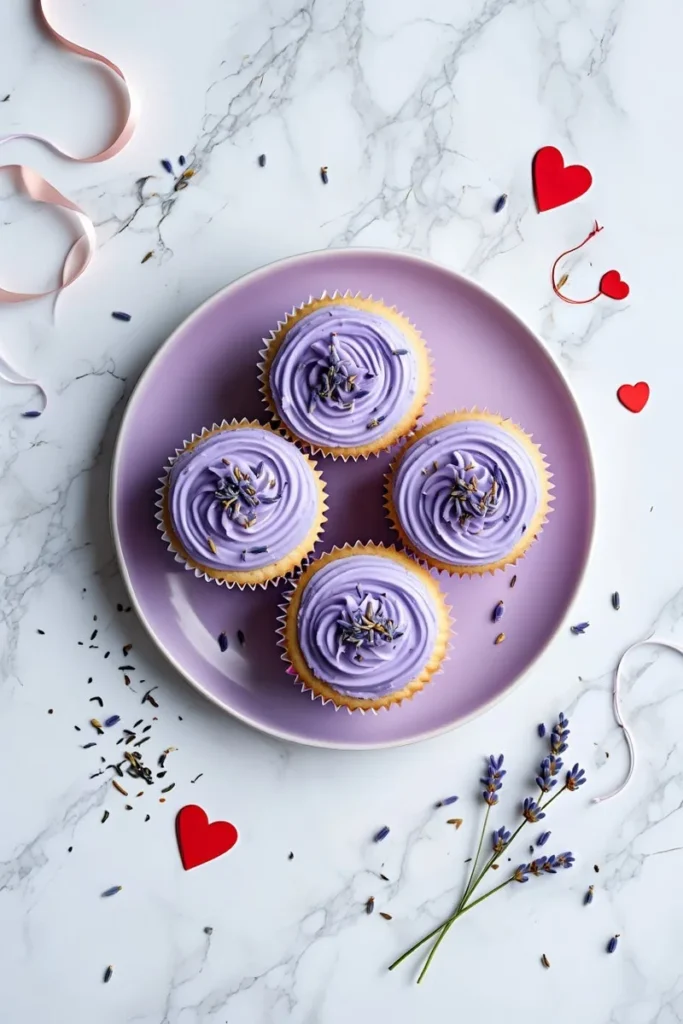 20 Valentine's Day Cupcakes That'll Make Anyone Fall Hard 6 Earl Grey Lavender Infused Cupcakes