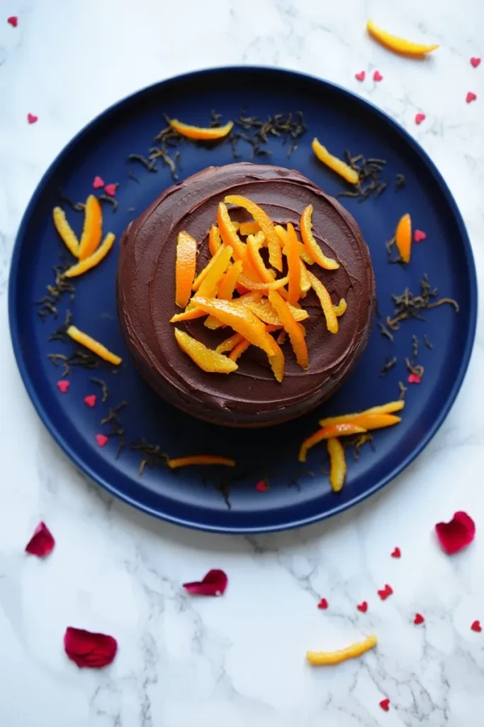 20 Romantic Valentine's Day Cakes That'll Make Hearts Skip a Beat 19 Earl Grey Orange Dark Chocolate Cake