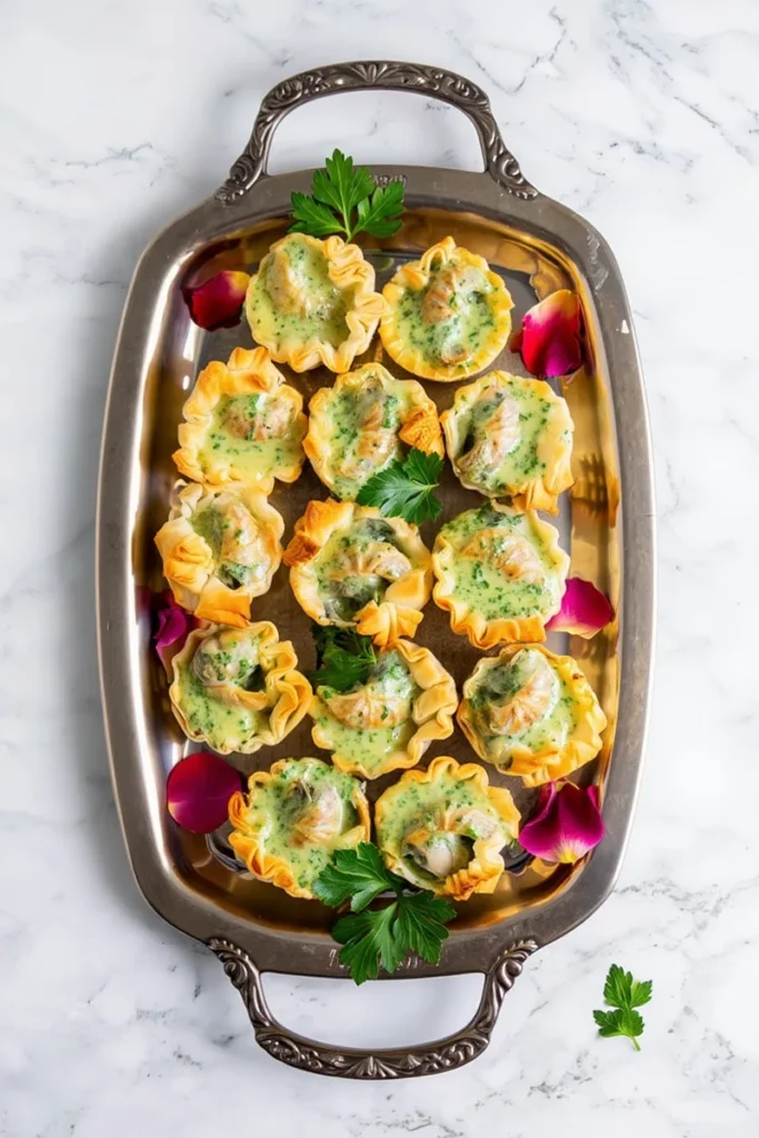 Escargot in Garlic Herb Butter Phyllo Cups