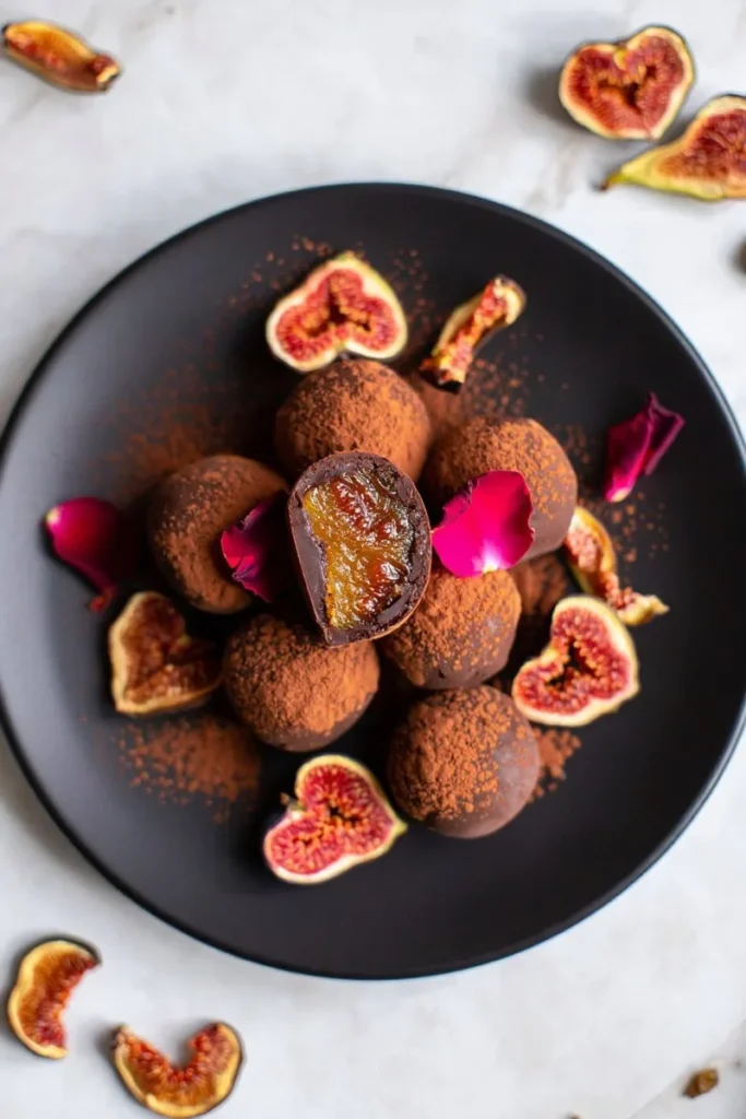 Fig Balsamic Dark Chocolate Truffles