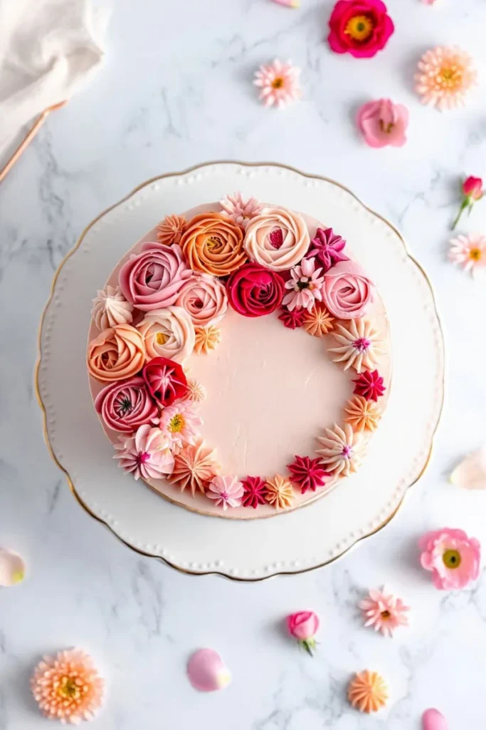 20 Valentine's Day Baking Ideas That'll Make Your Kitchen Smell Like Love 8 Floral Buttercream Wreath Cake