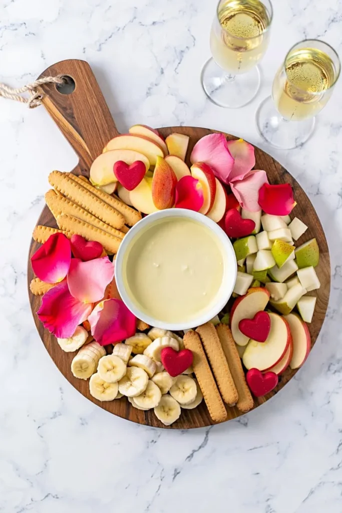 Fondue Romance Board with small fondue pot in center
