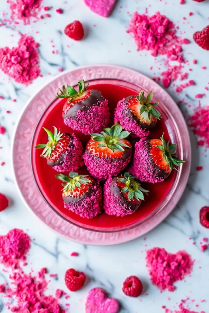 20 Chocolate Covered Strawberries That'll Make Your Valentine's Day Extra Sweet 18 FreezeDried Raspberry Crumbled Strawberries