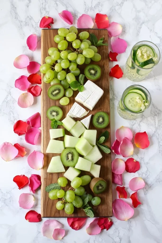 Green Pink Harmony Board rustic wooden plank