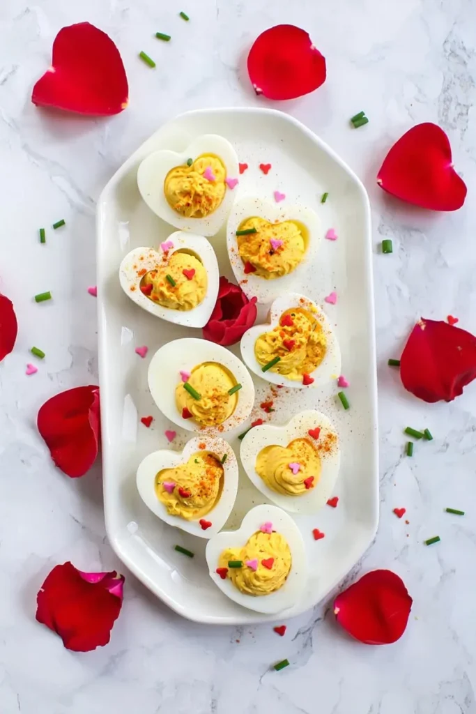 Heart Shaped Deviled Eggs