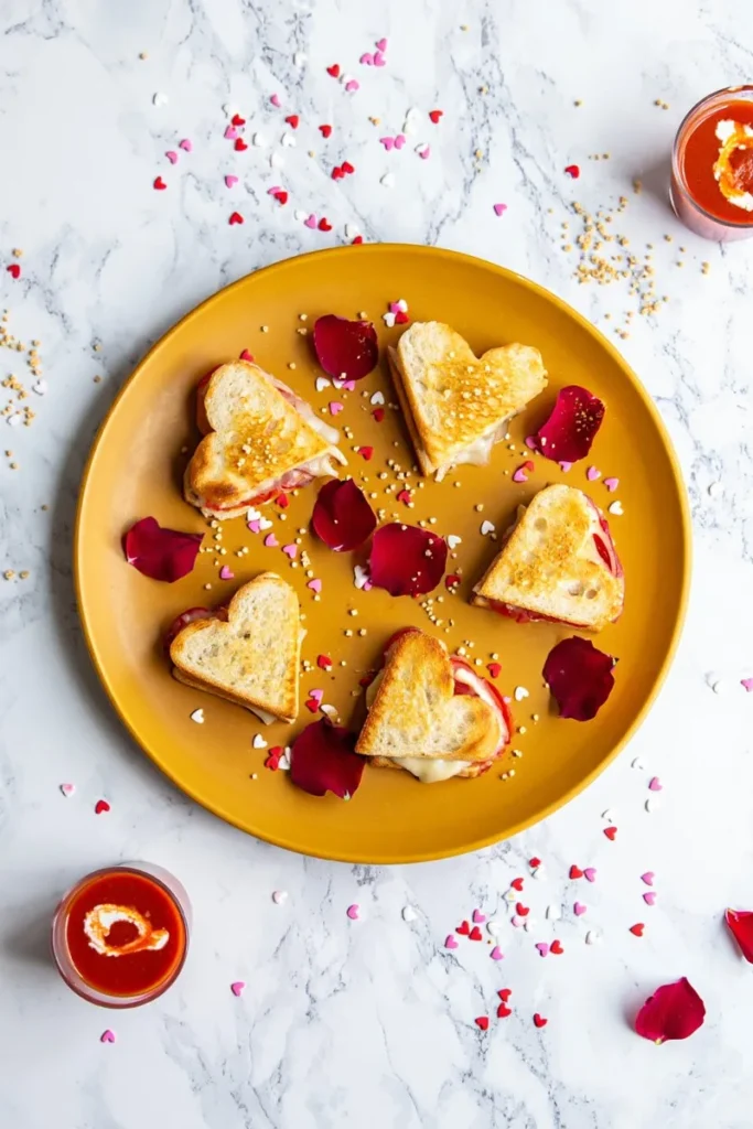 Heart Shaped Grilled Cheese Bites