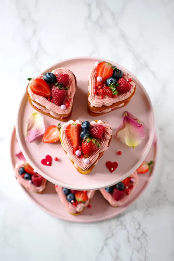 20 Valentine's Day Baking Ideas That'll Make Your Kitchen Smell Like Love 2 Heart Shaped Mini Layer Cakes