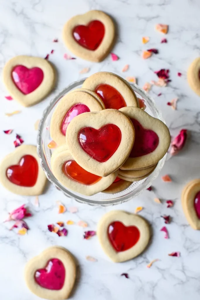 Heart Shaped Stained Glass Cookies