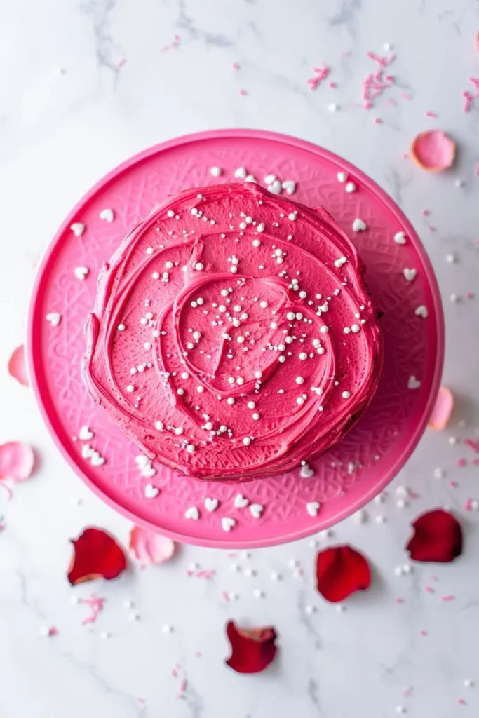 Hot Pink Velvet with Edible Pearl Dust