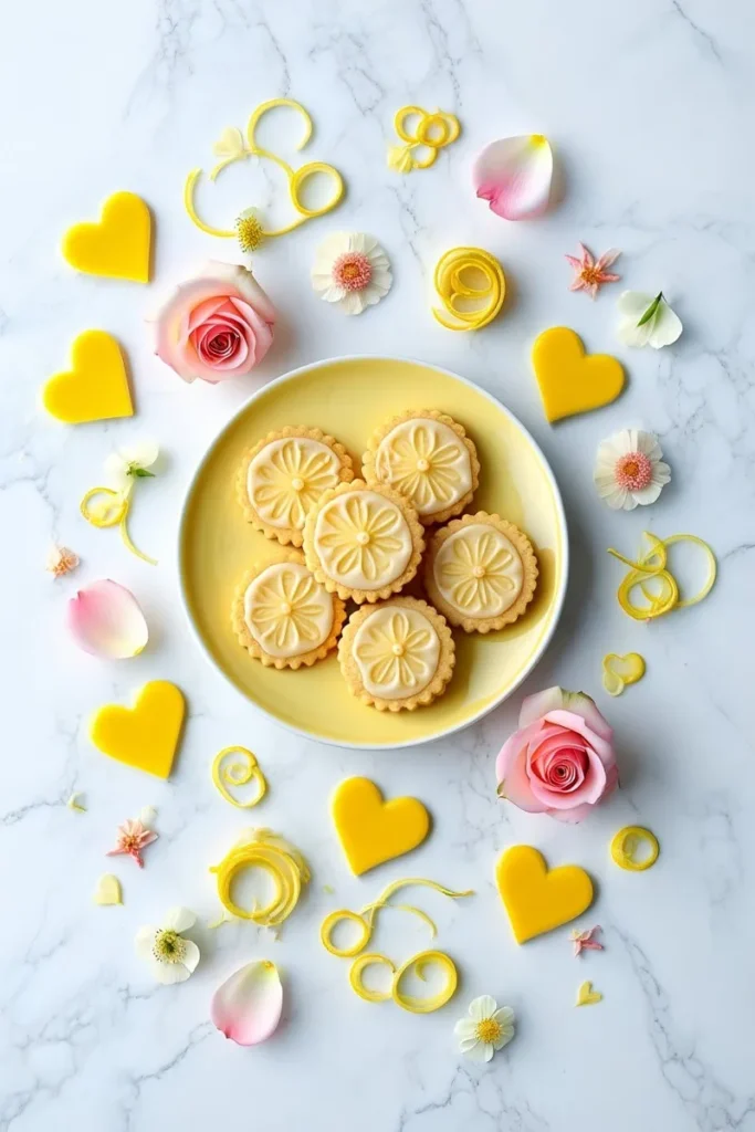 Lemon Shortbread Floral Stamped