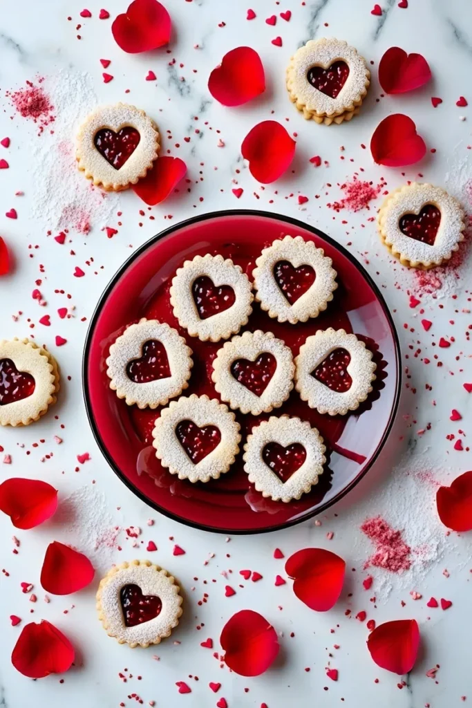 Linzer Jam Heart Cookies