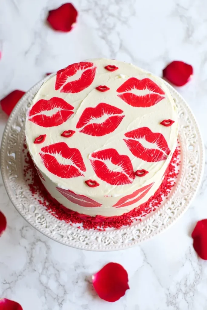 20 Valentine's Day Baking Ideas That'll Make Your Kitchen Smell Like Love 15 Lip Stenciled Kiss Cake