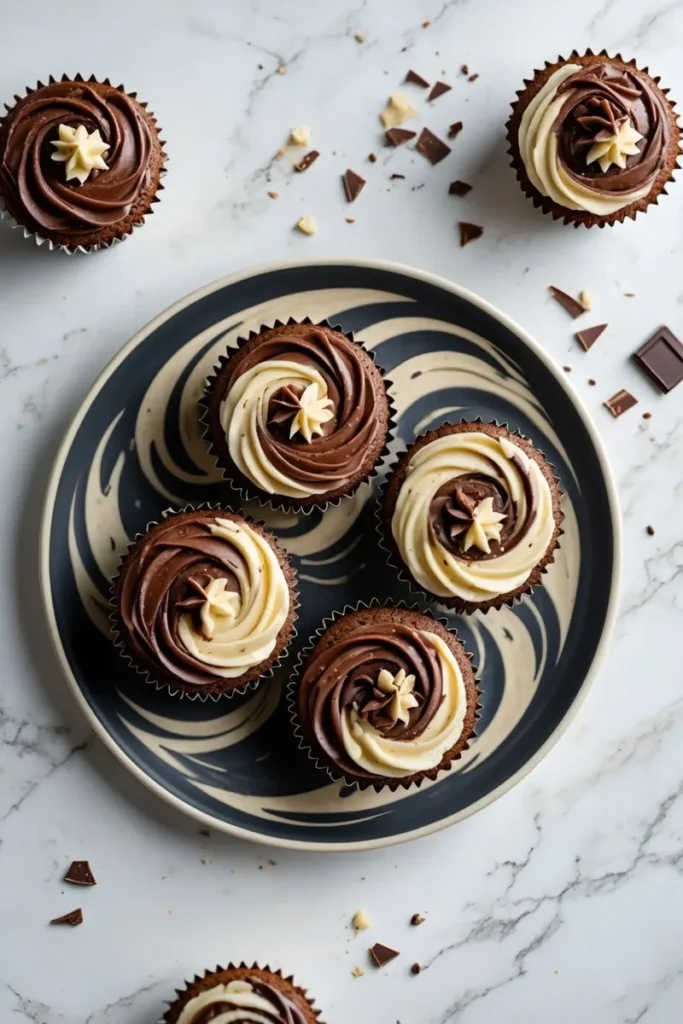 20 Valentine's Day Cupcakes That'll Make Anyone Fall Hard 12 Marbled Chocolate Vanilla Cupcakes