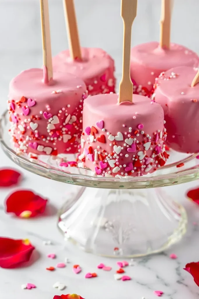 20 Easy Valentine's Day Snacks That'll Keep the Love Flowing All Day 6 Marshmallow Pops with Sprinkles