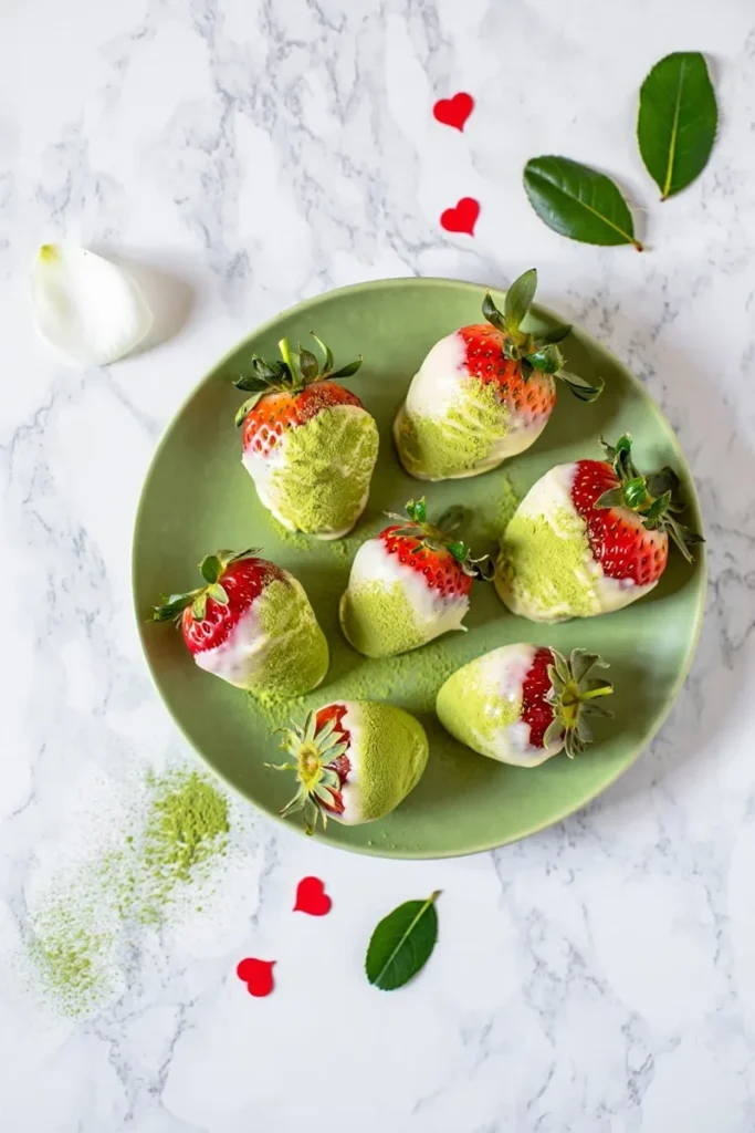 20 Chocolate Covered Strawberries That'll Make Your Valentine's Day Extra Sweet 16 Matcha Green Tea Dusted Strawberries