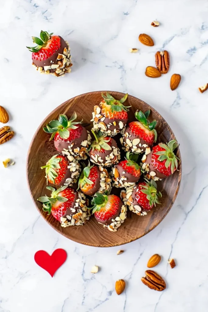 20 Chocolate Covered Strawberries That'll Make Your Valentine's Day Extra Sweet 11 NutCrusted Mixed Almond Pecan Strawberries