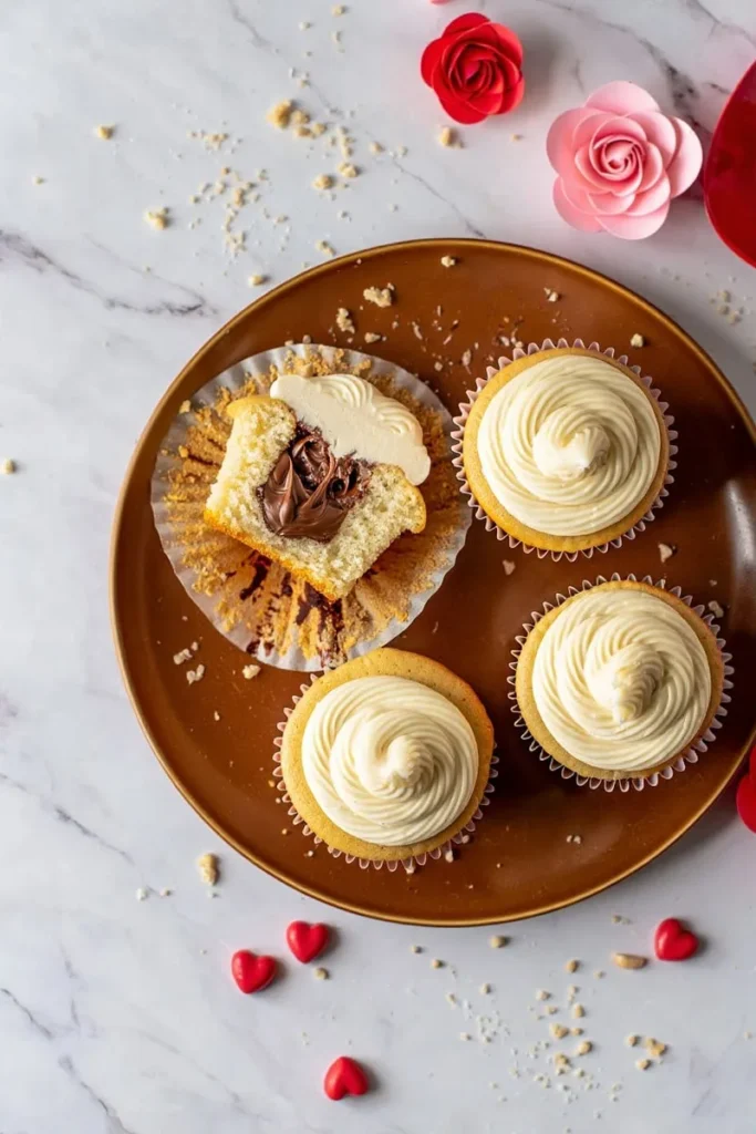 20 Valentine's Day Cupcakes That'll Make Anyone Fall Hard 16 Nutella Stuffed Vanilla Cupcakes