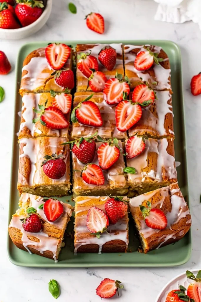 20 Romantic Valentine's Day Cakes That'll Make Hearts Skip a Beat 11 Olive Oil Strawberry Sheet Cake