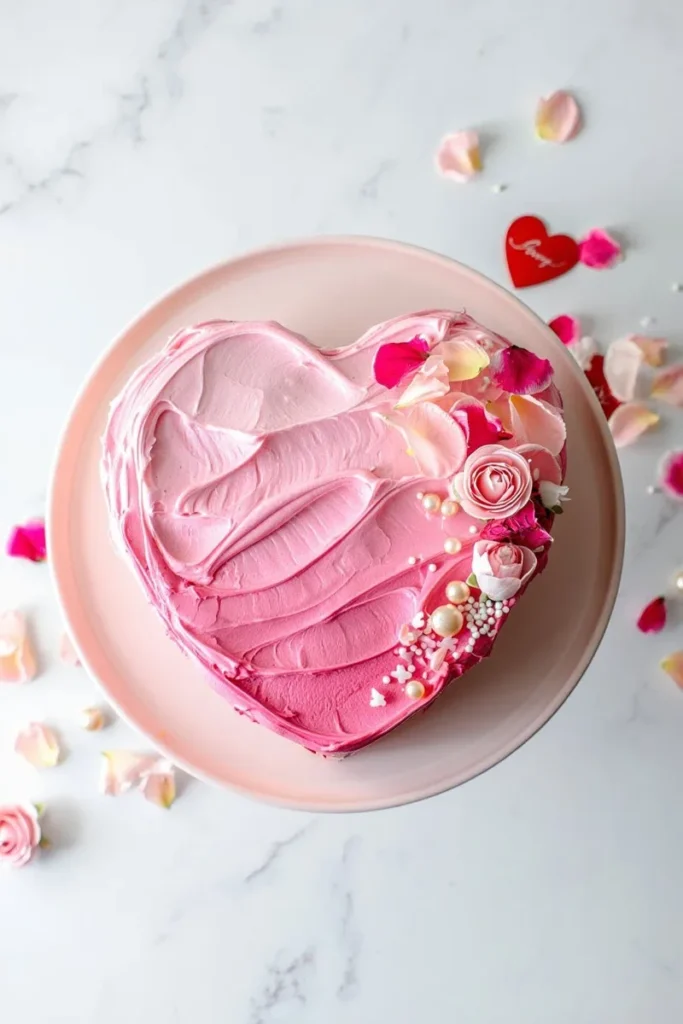 20 Romantic Valentine's Day Cakes That'll Make Hearts Skip a Beat 21 Ombr Pink Italian Meringue Heart Cake