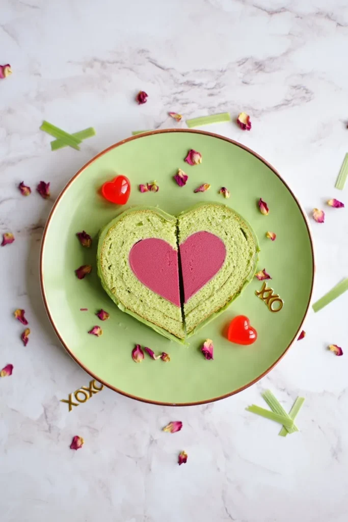 20 Romantic Valentine's Day Cakes That'll Make Hearts Skip a Beat 15 Pandan Rose Hidden Heart Cake