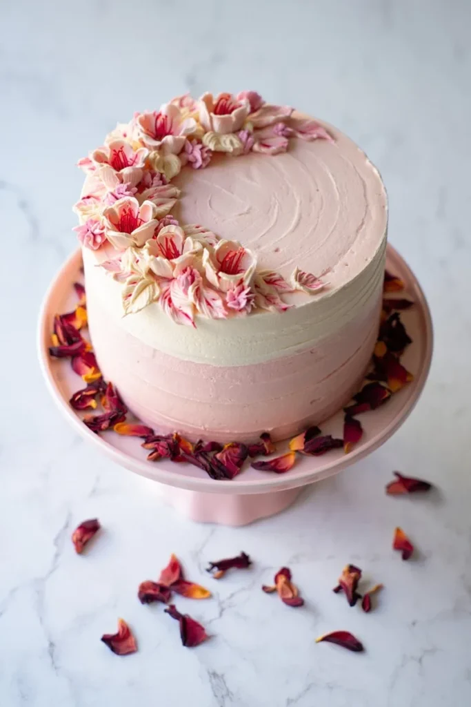 Pink Hibiscus Infused Chiffon Layer Cake