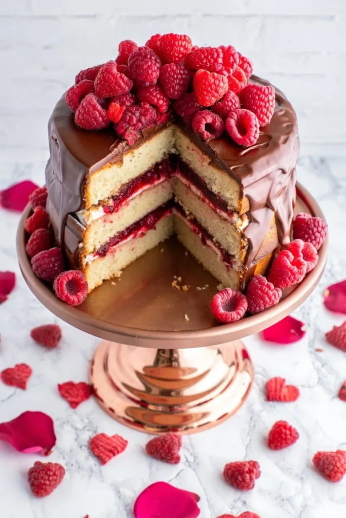 Raspberry Ruby Chocolate Drip Cake