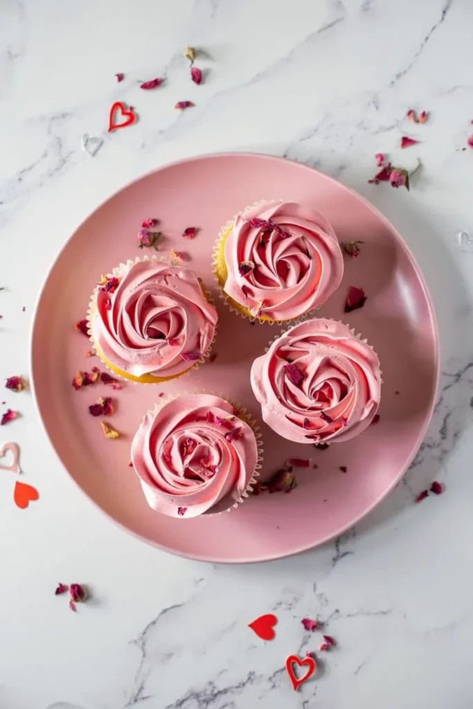 20 Valentine's Day Cupcakes That'll Make Anyone Fall Hard 13 Raspberry Swiss Meringue Rose Cupcakes