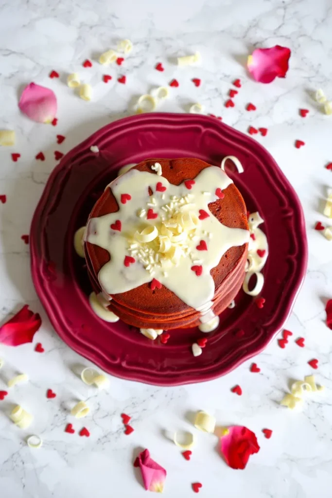 Red Velvet Pancakes with Cream Cheese