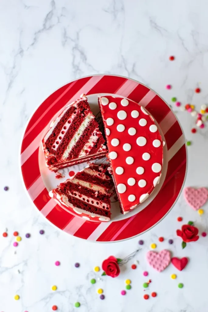20 Romantic Valentine's Day Cakes That'll Make Hearts Skip a Beat 13 Red and White Velvet Polka Dot Cake