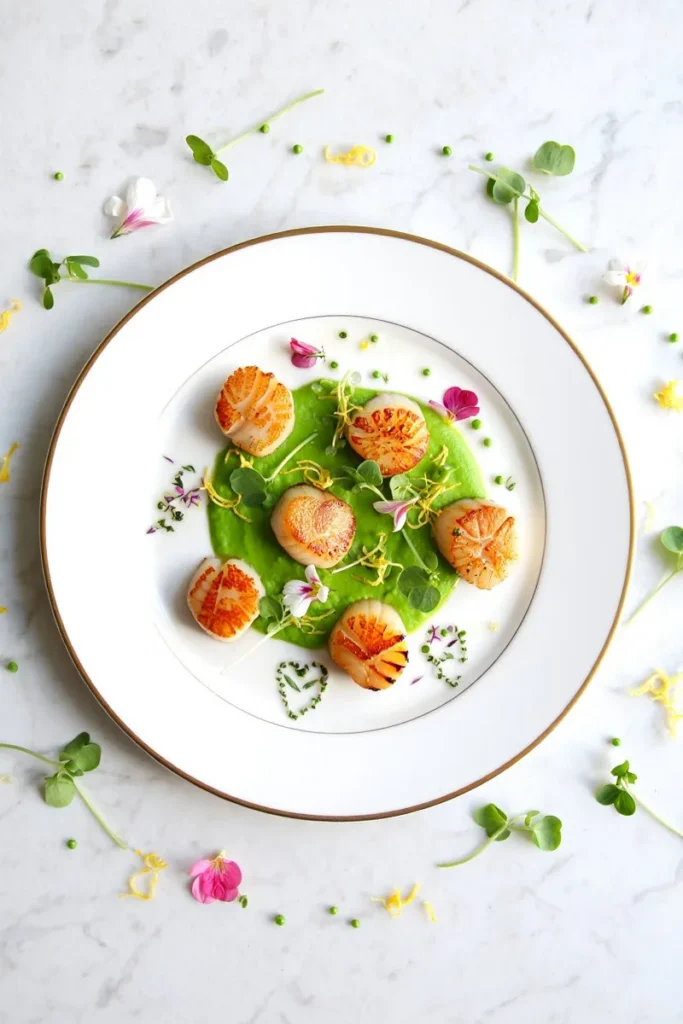 20 Romantic Valentine's Day Dinner Ideas That'll Set the Mood Perfectly 7 Seared Scallops with Pea Puree