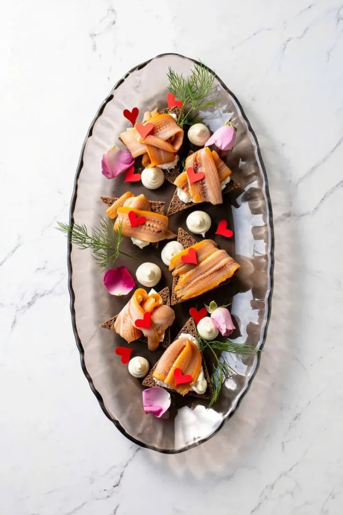 Smoked Eel with Horseradish Cream on Rye Crisps