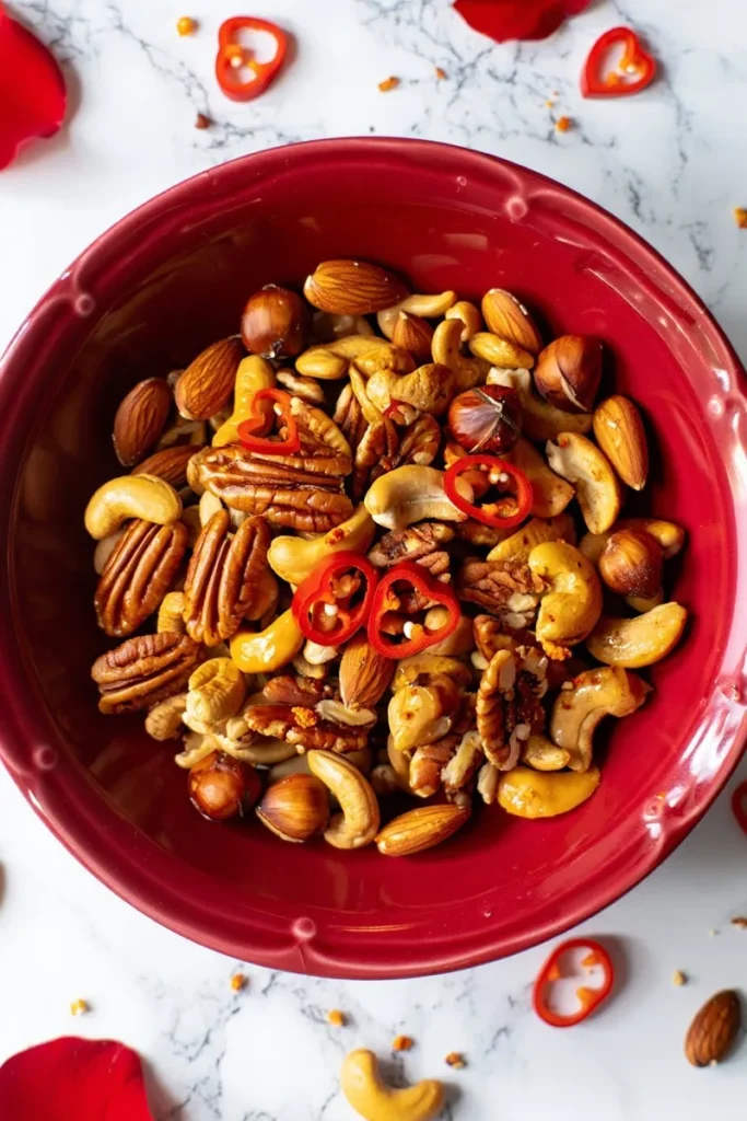 20 Easy Valentine's Day Snacks That'll Keep the Love Flowing All Day 8 Spiced Nuts with Cayenne