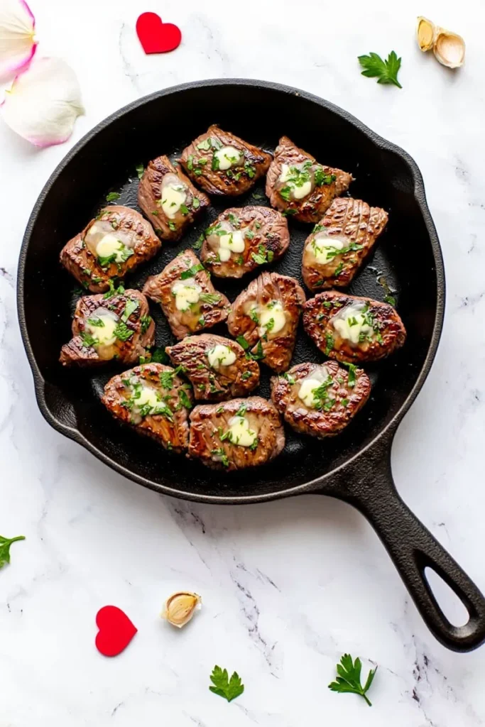 20 Easy Valentine's Day Snacks That'll Keep the Love Flowing All Day 16 Steak Bites Garlic Butter