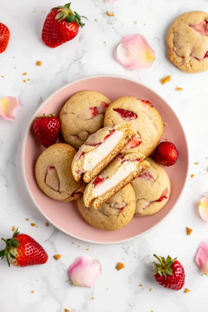 20 Valentine's Day Baking Ideas That'll Make Your Kitchen Smell Like Love 7 Strawberry Cheesecake Stuffed Cookies