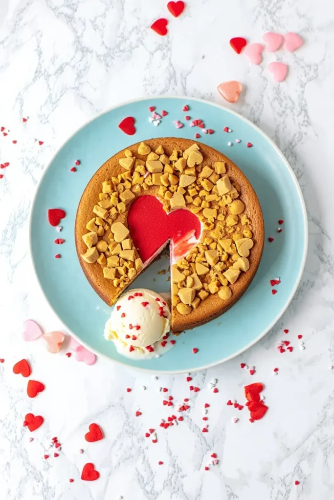 20 Romantic Valentine's Day Cakes That'll Make Hearts Skip a Beat 8 SurpriseInside Heart Blondie Ice Cream Cake