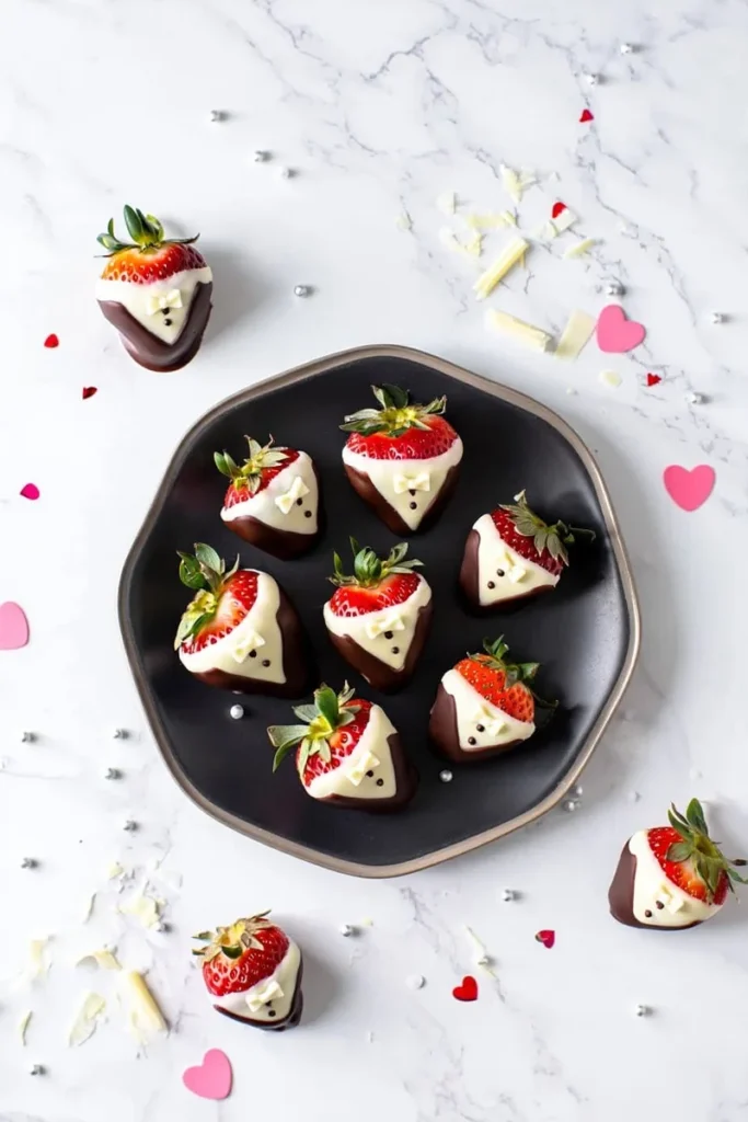 20 Chocolate Covered Strawberries That'll Make Your Valentine's Day Extra Sweet 2 Tuxedo Dipped with White Chocolate Bowties