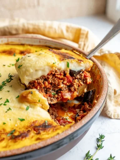 Moussaka Layers Detail