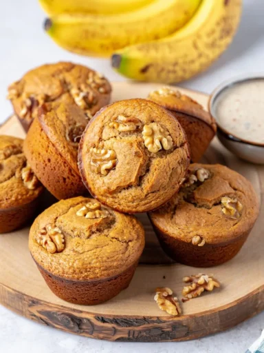 Sourdough Banana Muffins