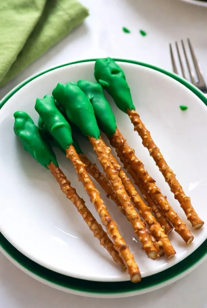 Green Chocolate Covered Pretzels